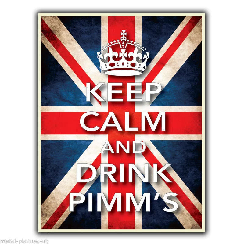 KEEP CALM AND DRINK PIMM'S - METAL SIGN WALL PLAQUE poster picture art print