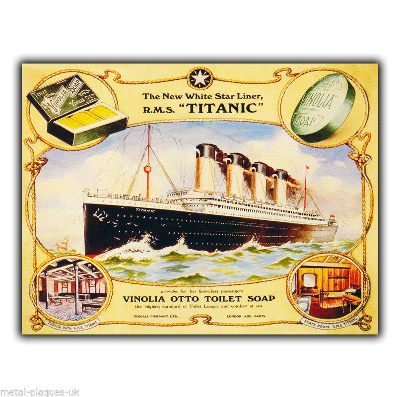 SIGN METAL WALL PLAQUE TITANIC Vinolia Soap - Travel poster art print picture