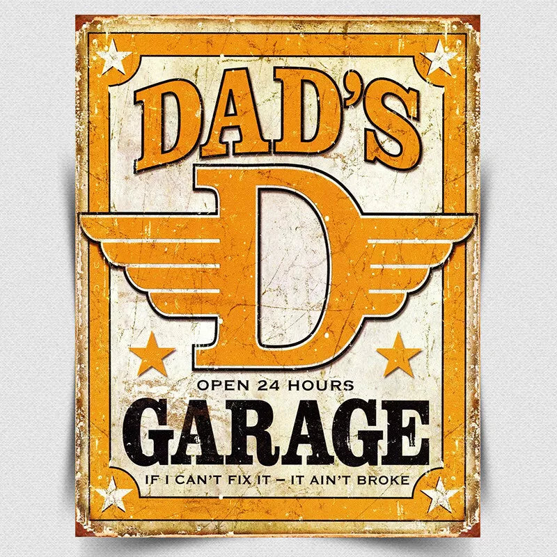 VINTAGE RETRO METAL WALL SIGN PLAQUE MAN CAVE DAD's GARAGE SHED GIFT PRESENT