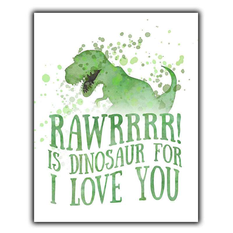 RAWRR IS DINOSAUR FOR I LOVE quote SIGN METAL PLAQUE humorous print bedroom