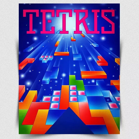 TETRIS METAL SIGN PLAQUE - Retro poster print man cave arcade games room gaming