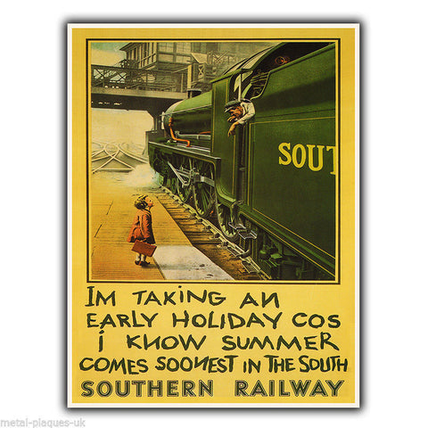 SOUTHERN RAILWAY Vintage Retro Travel Advert METAL WALL SIGN PLAQUE poster print