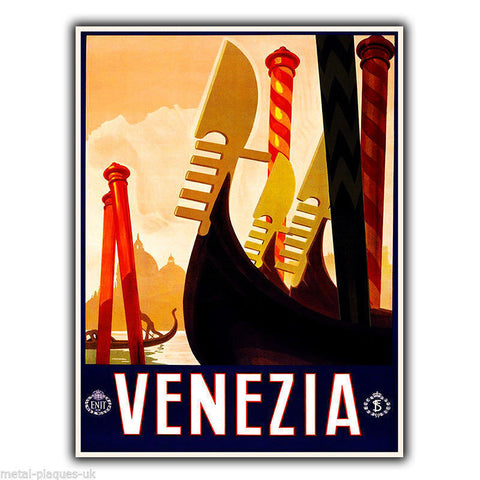 VENEZIA VENICE ITALY Vintage Retro Travel Advert METAL WALL SIGN PLAQUE poster