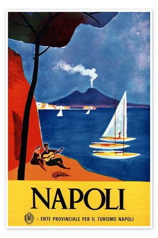 Naples, Italy Vintage Retro Travel Advert METAL WALL SIGN PLAQUE poster print