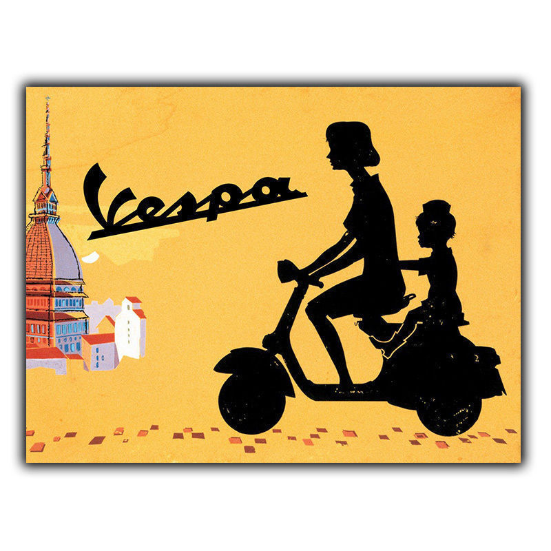 VESPA BIKES Vintage Retro Old Advert METAL WALL SIGN PLAQUE poster print art