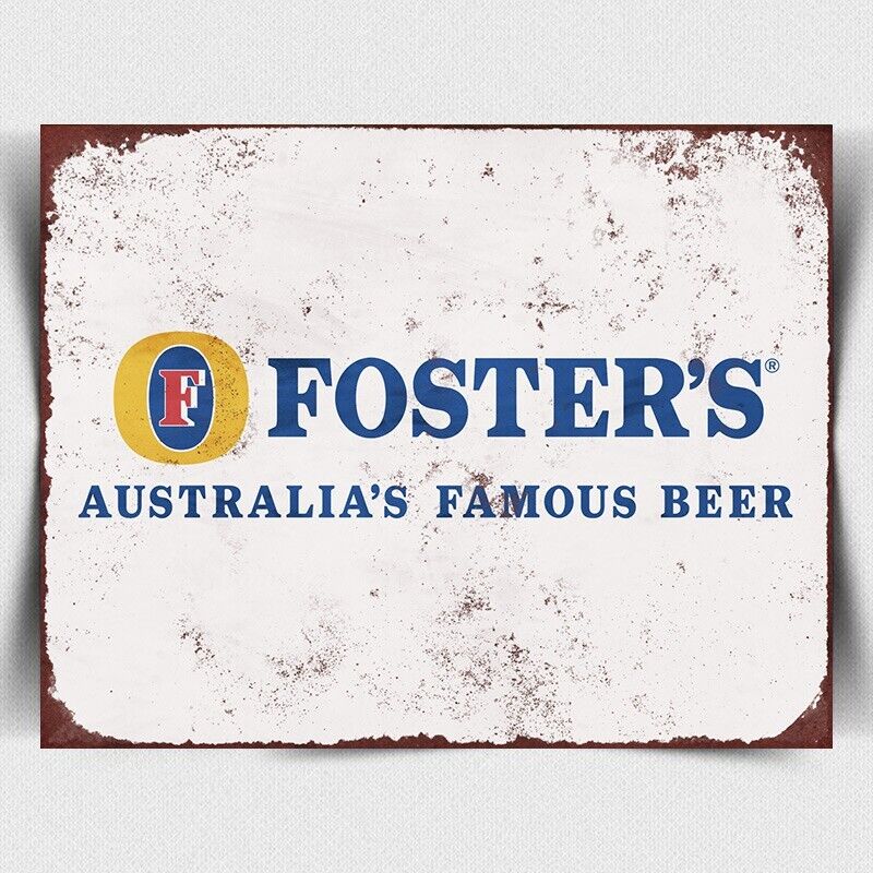 FOSTERS FAMOUS BEER SIGN METAL PLAQUE print poster retro Advert Bar Man cave