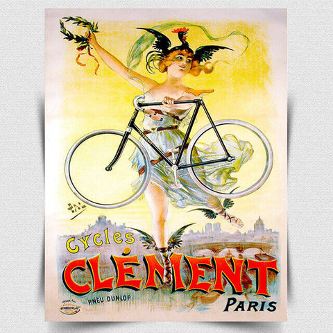 Cycles Clement Paris French Bikes METAL SIGN WALL PLAQUE Vintage Advert print