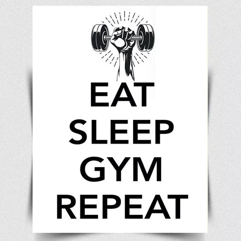 EAT SLEEP GYM REPEAT SIGN METAL PLAQUE SIGN Humorous Inspirational