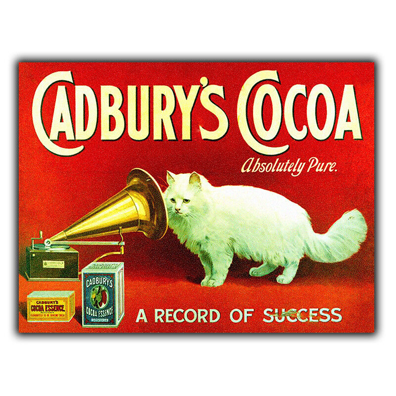 CADBURY'S CHOCOLATE Cocoa Vintage Advert SIGN METAL WALL PLAQUE art print poster