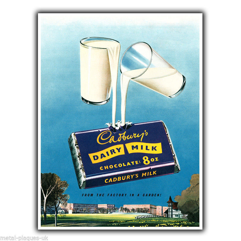 CADBURY DAIRY MILK Vintage Retro Advert METAL WALL SIGN PLAQUE poster print