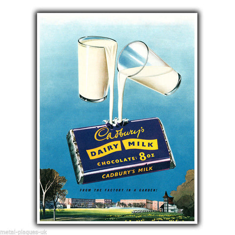 CADBURY DAIRY MILK Vintage Retro Advert METAL WALL SIGN PLAQUE poster print