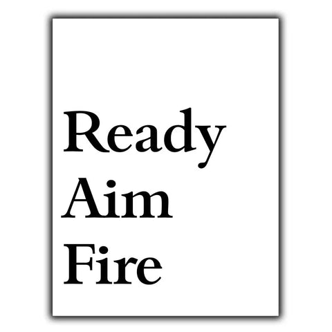 Ready Aim Fire SIGN METAL WALL PLAQUE funny humorous Bathroom Toilet sign