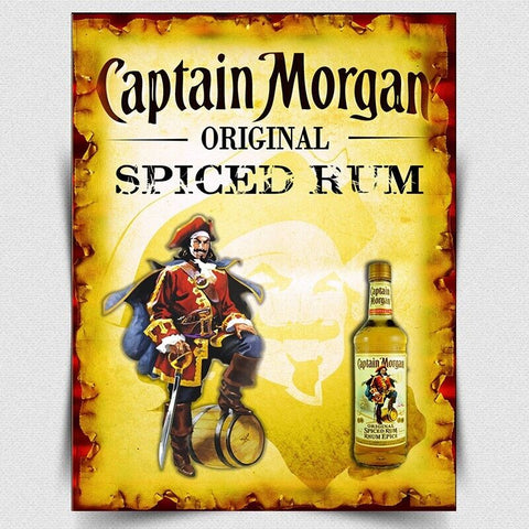 Captain Morgan Spiced Rum Retro metal Aluminium Sign vintage man cave Bar Pub