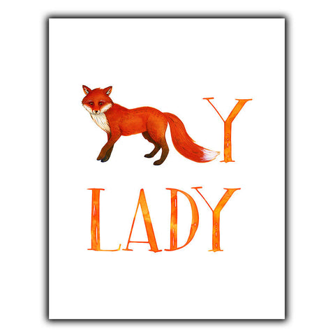 FOXY LADY Fox METAL PRINT PLAQUE WALL SIGN Humorous Funny art decor gift