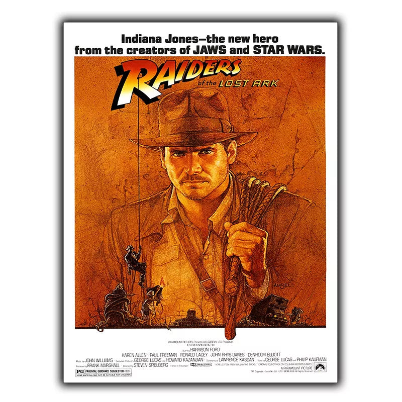 INDIANA JONES Raiders of the Lost SIGN METAL WALL PLAQUE Print - A3 420 x 297mm