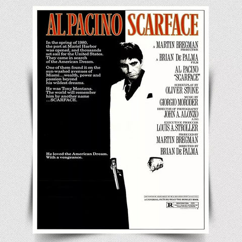 SCARFACE SIGN METAL PLAQUE Film Art poster print man cave cinema room 80's