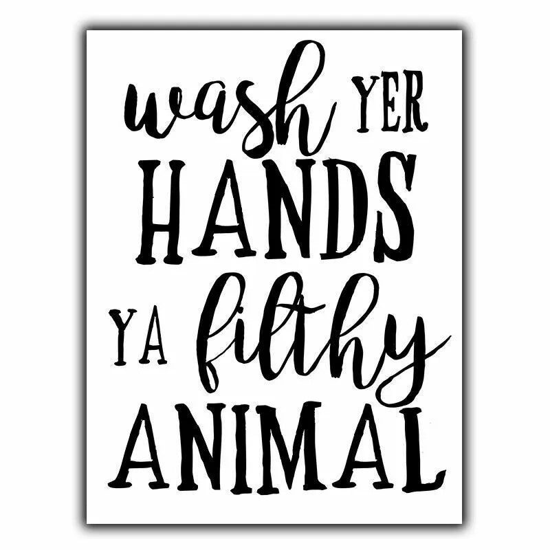 SIGN METAL PLAQUE Wash Your Hands You Filthy Animal humorous bathroom LARGE A3