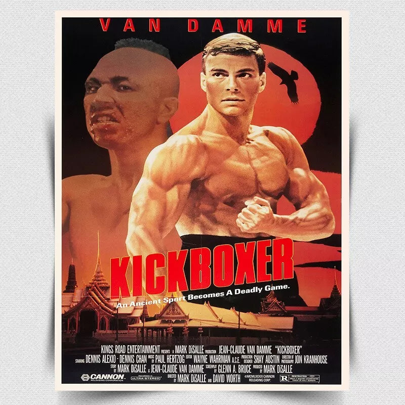 KICKBOXER VAN DAMME SIGN METAL WALL PLAQUE cinema room man cave print 80s film