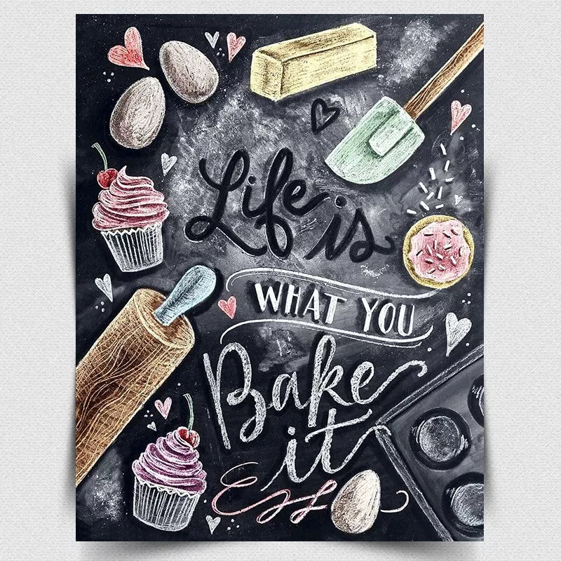 SIGN METAL PLAQUE LIFE IS WHAT YOU BAKE OF IT print poster picture hanging