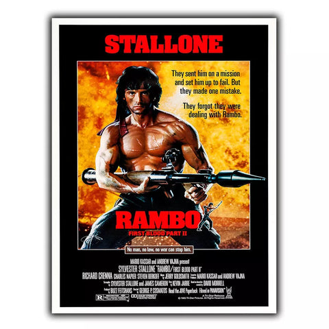 RAMBO FIRST BLOOD PART 2 METAL SIGN WALL PLAQUE Film Movie classic cinema poster