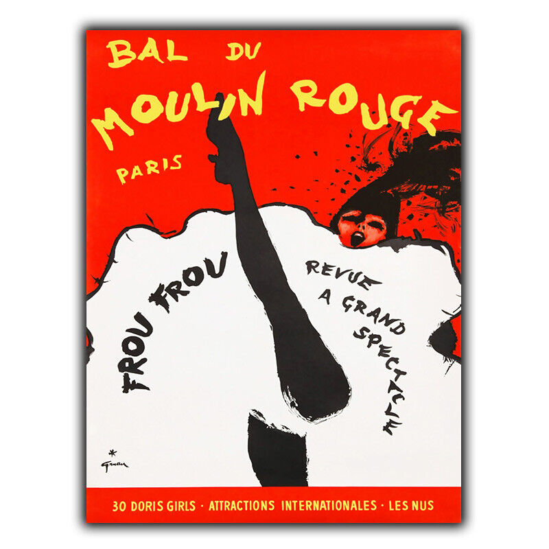 Moulin Rouge French Paris METAL SIGN WALL PLAQUE Vintage style Shabby Chic print