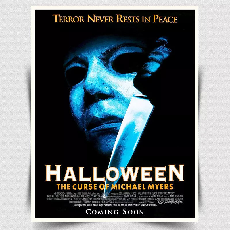 HALLOWEEN 6 THE CURSE OF MICHAEL MYERS SIGN METAL WALL PLAQUE Movie Film poster