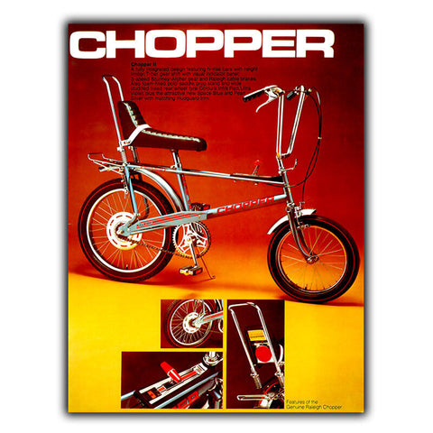 CHOPPER RALEIGH BIKE METAL SIGN WALL PLAQUE Vintage Advert art print 1970s