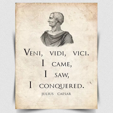 METAL SIGN WALL PLAQUE JULIUS CAESAR "I CAME I SAW I CONQUERED" Quote print art