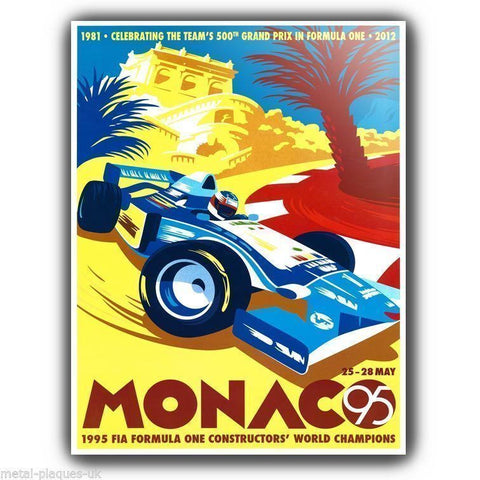 SIGN METAL PLAQUE Retro MONACO Grand Prix 1995 advert poster art print