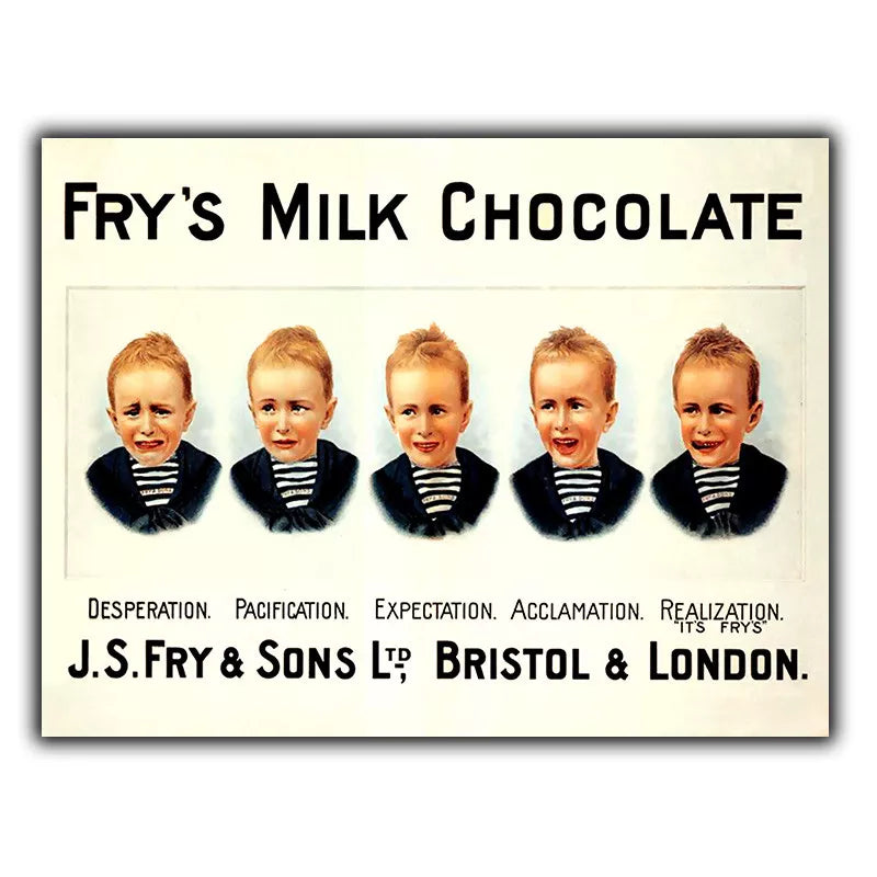 FRY's CHOCOLATE 5 BOYS Vintage Advert SIGN METAL WALL PLAQUE picture print