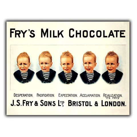 FRY's CHOCOLATE 5 BOYS Vintage Advert SIGN METAL WALL PLAQUE picture print