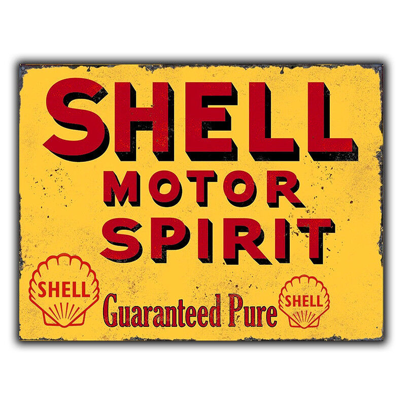 SHELL MOTOR SPIRIT OIL - SIGN METAL WALL PLAQUE Vintage Advert wall hanging