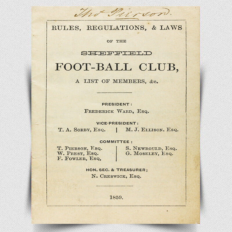 METAL SIGN WALL PLAQUE Football Rules Regulations Vintage 1859 print