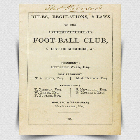 METAL SIGN WALL PLAQUE Football Rules Regulations Vintage 1859 print