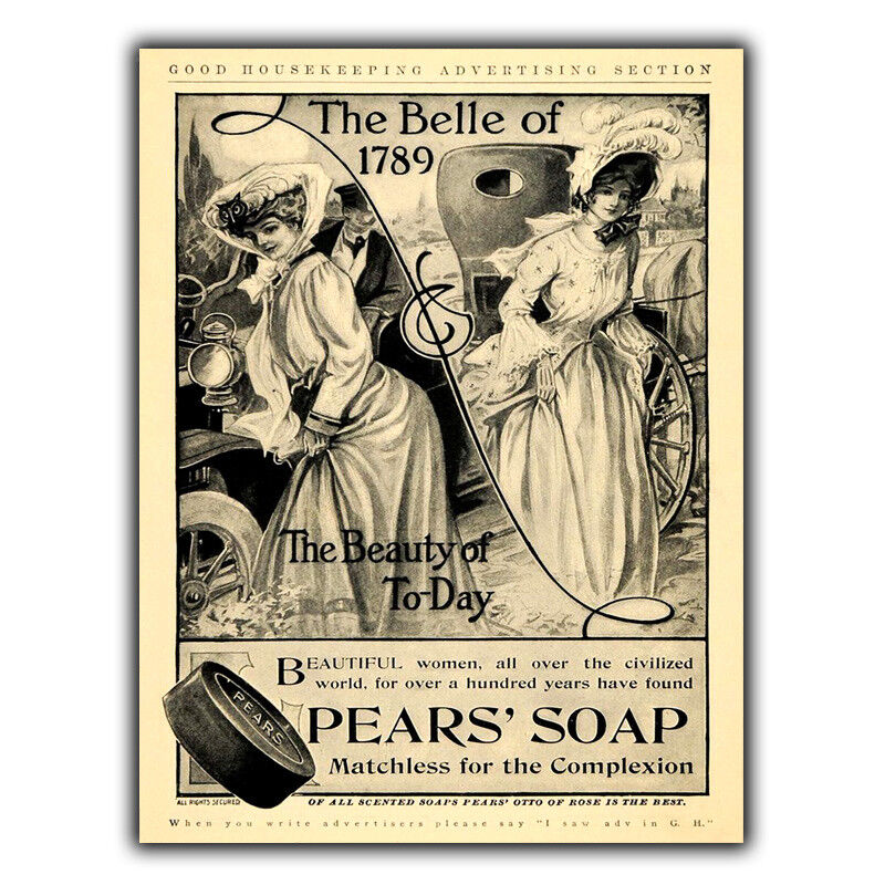 METAL SIGN WALL PLAQUE - PEARS SOAP 1789 Vintage Retro BATHROOM Toilet print