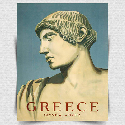 SIGN METAL WALL PLAQUE OLYMPIA APOLLO - Travel poster art print picture