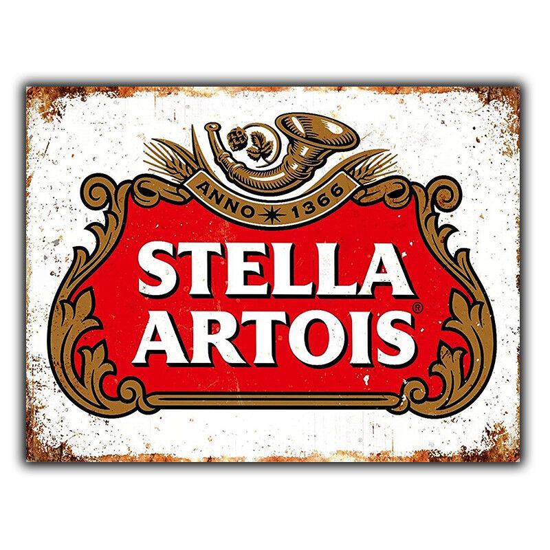 STELLA ARTOIS BEER SIGN METAL PLAQUE print poster retro Advert Bar Man cave