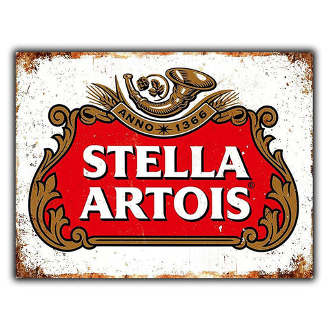 STELLA ARTOIS BEER SIGN METAL PLAQUE print poster retro Advert Bar Man cave