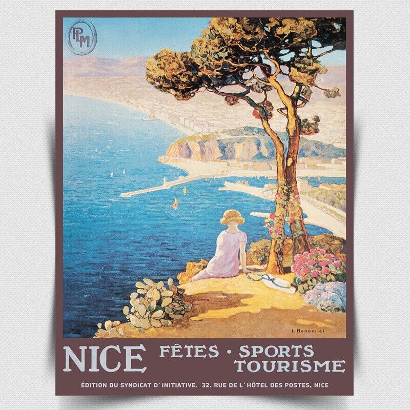 NICE FRANCE - Vintage Retro Travel Advert METAL WALL SIGN PLAQUE poster print