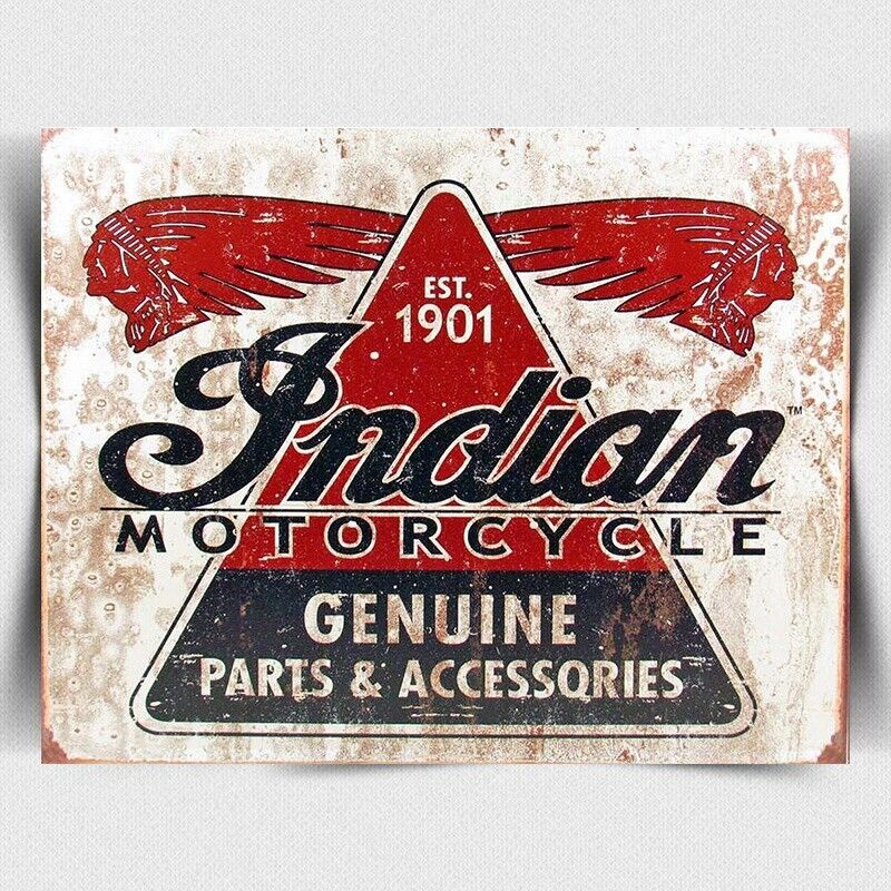 Indian Motorcycle Parts Retro Vintage Advert SIGN METAL PLAQUE art print