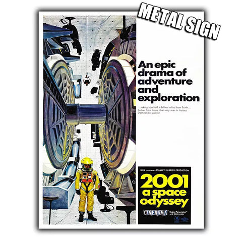 METAL SIGN WALL PLAQUE 2001 A Space Odyssey Stanley Kubrick sci-fi mini poster