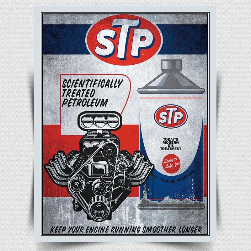 STP Oil PETROLEUM SIGN METAL WALL PLAQUE Retro Advert man cave shed garage