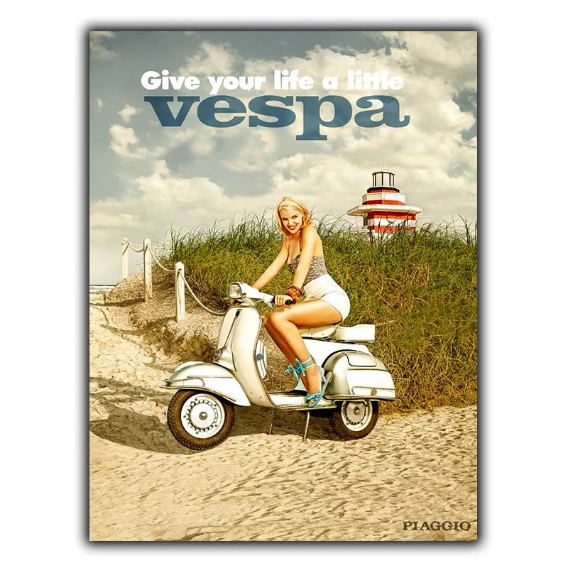 VESPA PIAGGIO Vintage Retro Vintage Advert METAL WALL SIGN PLAQUE poster print