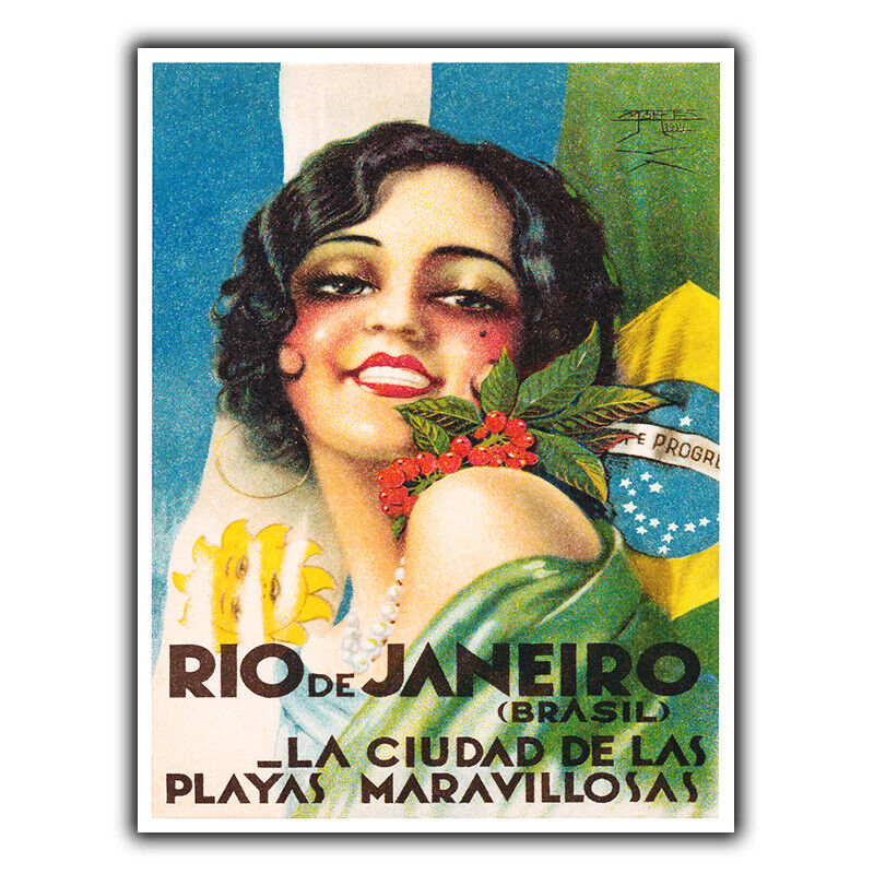 Brazil Rio METAL SIGN PLAQUE Vintage Retro Travel Holiday Advert poster print