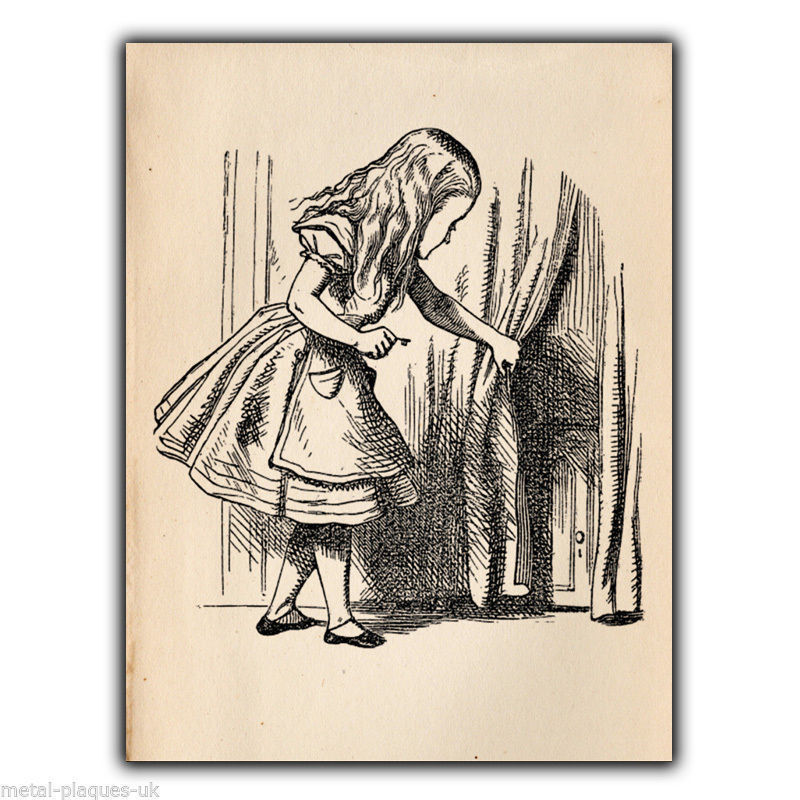 Alice in Wonderland Small Door METAL SIGN WALL PLAQUE illustration picture print