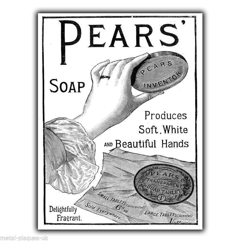 PEARS SOAP 1910 Vintage Retro Old Advert METAL WALL SIGN PLAQUE poster print