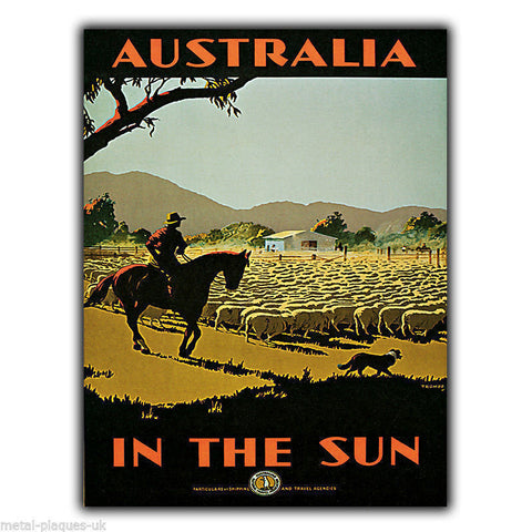 AUSTRALIA Vintage Retro Travel Advert METAL WALL SIGN PLAQUE poster print