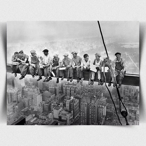 METAL WALL PLAQUE Lunch atop a Skyscraper New York photo print picture decor