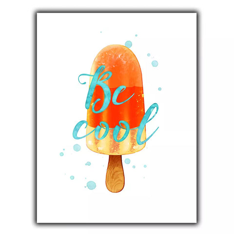 BE COOL SIGN METAL PLAQUE ice lolly print humorous pop art kitchen decor