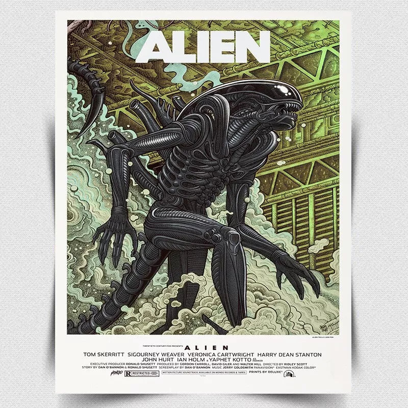 ALIEN METAL SIGN/PLAQUE Retro Film Movie Advert poster print A3 420 x 297mm